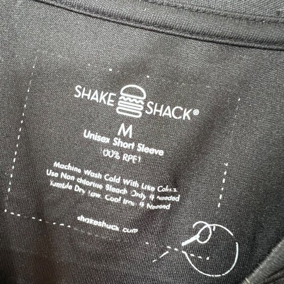 Shake Shack Shirt Crew Member Employee M Black Burger Logo Short Slv Recycled - Picture 4 of 4
